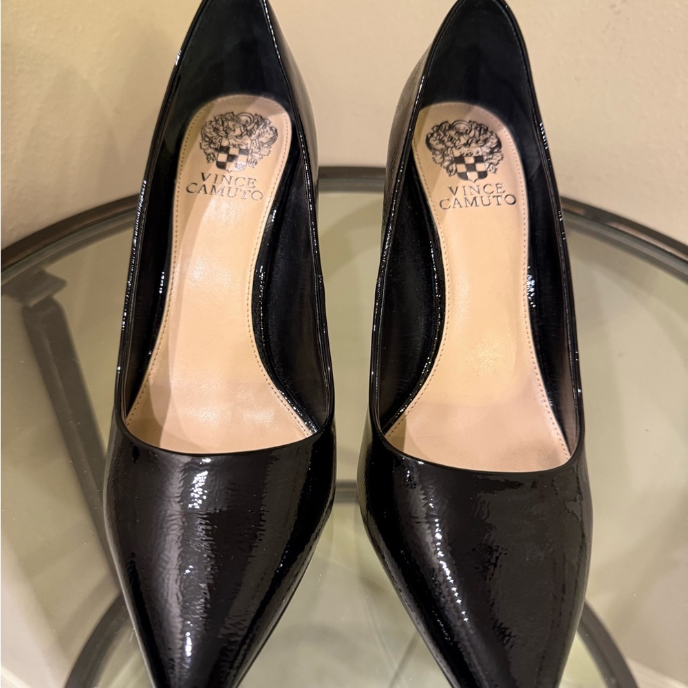 Vince Camuto Glossy Black Heels